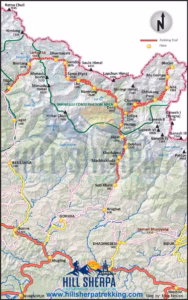 Manaslu Circuit Trek 14 Days route map in Nepal