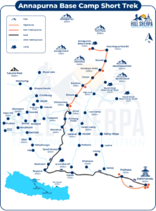 Annapurna Base Camp Short Trek Map
