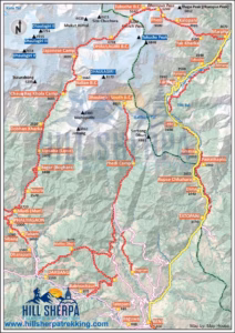 Dhaulagiri Circuit Trek 17 Days route map Nepal