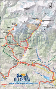 Annapurna Base Camp Trek via Poon Hill route map Nepal