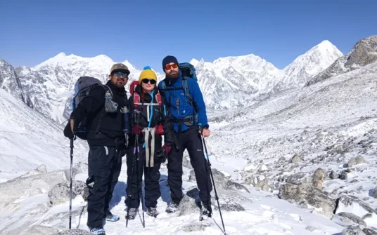 On the way to Manaslu circuit trek in Nepal
