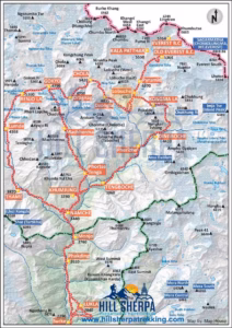 Everest Base Camp Budget Trek route map Nepal