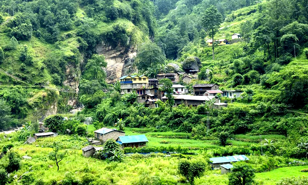 Doven Village on the way to Larke Pass during the Manaslu Circuit Trek